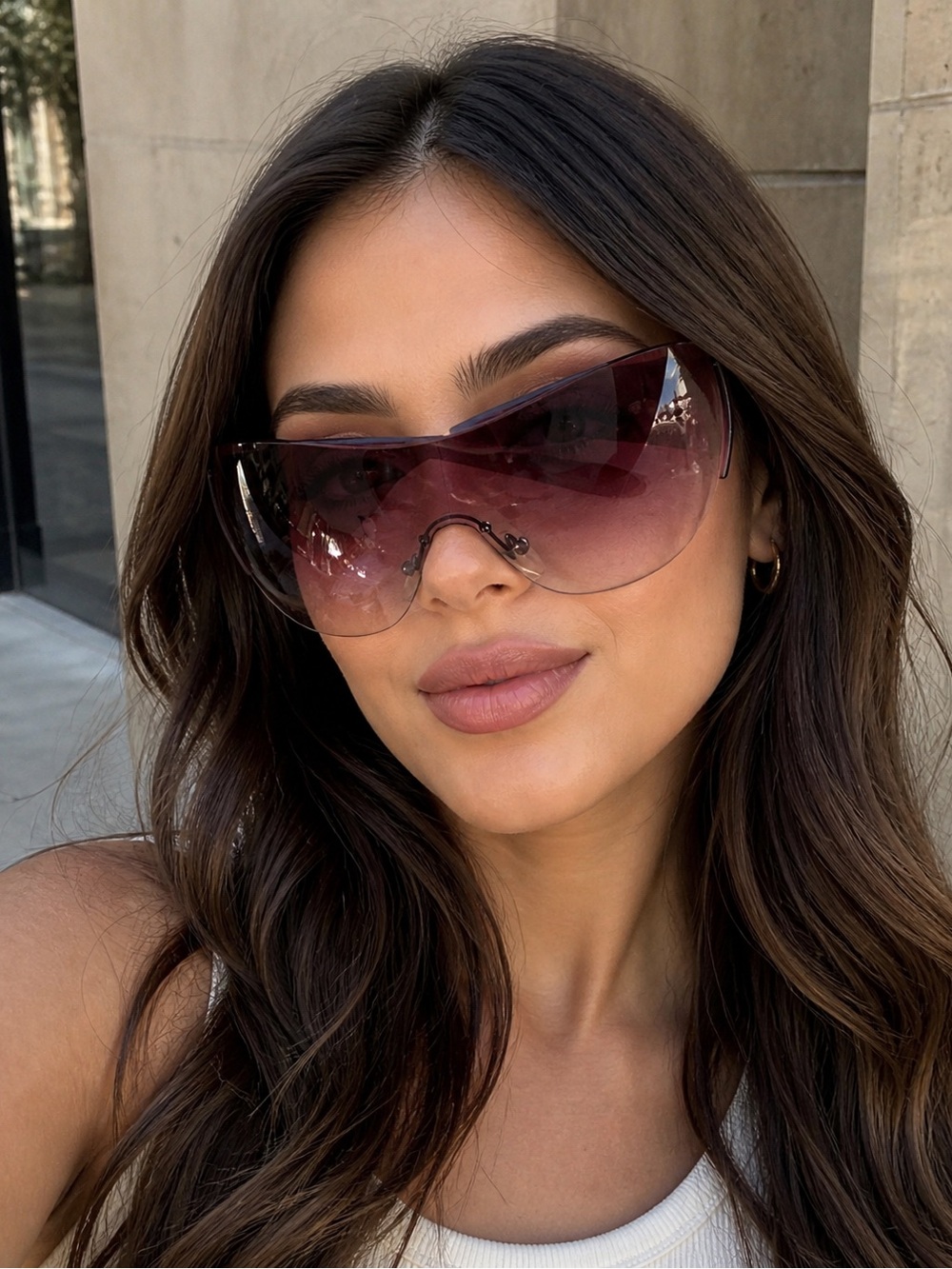 Prada Shield Sunglasses in Purple - Picture 9 of 9